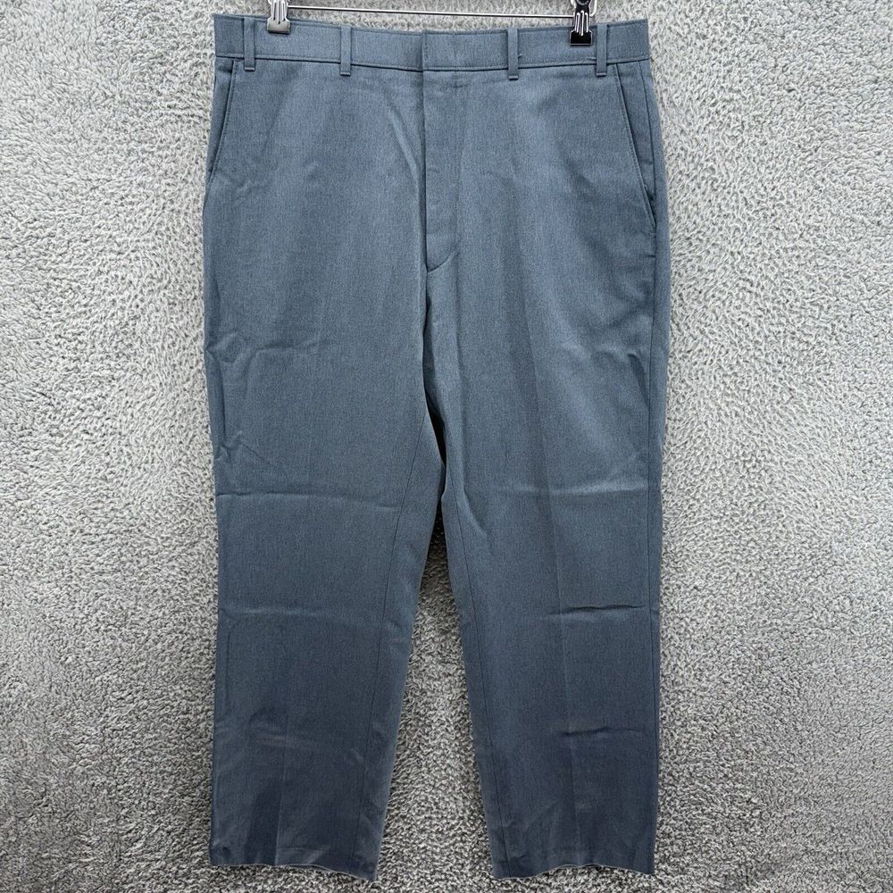 Vintage Levi's Action Slacks Mens 38x30 Blue Wide‎ Leg Flat Front Stretch Pants